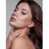 imageSWEETV Marquise Rhinestone Dangle Earrings for Women Wedding Bridal Earrings for Brides Bridesmaids Crystal Drop Dangling Earrings for Prom or Pageant Gold