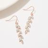 imageSWEETV Marquise Rhinestone Dangle Earrings for Women Wedding Bridal Earrings for Brides Bridesmaids Crystal Drop Dangling Earrings for Prom or PageantClearRose Gold Tone