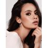 imageSWEETV Marquise Rhinestone Dangle Earrings for Women Wedding Bridal Earrings for Brides Bridesmaids Crystal Drop Dangling Earrings for Prom or PageantClearRose Gold Tone