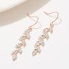 imageSWEETV Marquise Rhinestone Dangle Earrings for Women Wedding Bridal Earrings for Brides Bridesmaids Crystal Drop Dangling Earrings for Prom or PageantClearRose Gold Tone