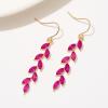 imageSWEETV Marquise Rhinestone Dangle Earrings for Women Wedding Bridal Earrings for Brides Bridesmaids Crystal Drop Dangling Earrings for Prom or PageantHot PinkGold Tone