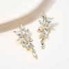 imageSWEETV Marquise Rhinestone Wedding Earrings for Brides Bridesmaids Elegant Bridal EarringsCrystal Formal Dangle Drop Earrings for Women Prom Jewelry GiftsClearGold Tone