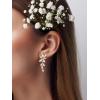 imageSWEETV Marquise Rhinestone Wedding Earrings for Brides Bridesmaids Elegant Bridal EarringsCrystal Formal Dangle Drop Earrings for Women Prom Jewelry GiftsClearSilver Tone
