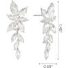 imageSWEETV Marquise Rhinestone Wedding Earrings for Brides Bridesmaids Elegant Bridal EarringsCrystal Formal Dangle Drop Earrings for Women Prom Jewelry GiftsClearSilver Tone