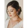 imageSWEETV Marquise Wedding Earrings for Brides Bridesmaids Teardrop Crystal Cubic Zirconia Bridal Drop Earrings for Women PromSilver