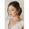 imageSWEETV Marquise Wedding Earrings for Brides Bridesmaids Teardrop Crystal Cubic Zirconia Bridal Drop Earrings for Women PromSilver