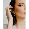 imageSWEETV Marquise Wedding Earrings for Women Brides Birdesmaids Crystal Cubic Zirconia Bridal Drop Earrings for Wedding Prom Jewelry