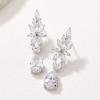 imageSWEETV Marquise Wedding Earrings for Women Brides Birdesmaids Crystal Cubic Zirconia Bridal Drop Earrings for Wedding Prom Jewelry