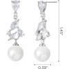 imageSWEETV Pearl Wedding Bridal Earrings for Brides Bridesmaids Pearl Drop Earrings for Women Dangling Prom Formal Party Jewelry GiftsStyle2