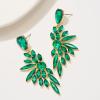 imageSWEETV Rhinestone Dangle Earrings for Women Crystal Statement Drop EarringsChandelier Wedding Bridal Earrings for Brides Prom Formal PartyGreen