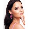 imageSWEETV Rhinestone Dangle Earrings for Women Crystal Statement Drop EarringsChandelier Wedding Bridal Earrings for Brides Prom Formal PartyHot Pink