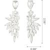 imageSWEETV Rhinestone Dangle Earrings for Women Crystal Statement Drop EarringsChandelier Wedding Bridal Earrings for Brides Prom Formal PartySilver