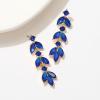 imageSWEETV Rhinestone Dangle Earrings for Women Sparkly Wedding Bridal Earrings for Brides Bridesmaids Crystal Statement Drop Earrings Prom Formal PartyBlue