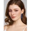 imageSWEETV Rhinestone Dangle Earrings for Women Sparkly Wedding Bridal Earrings for Brides Bridesmaids Crystal Statement Drop Earrings Prom Formal PartyBlue