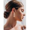 imageSWEETV Rhinestone Dangle Earrings for Women Sparkly Wedding Bridal Earrings for Brides Bridesmaids Crystal Statement Drop Earrings Prom Formal PartyGold