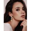 imageSWEETV Rhinestone Dangle Earrings for Women Sparkly Wedding Bridal Earrings for Brides Bridesmaids Crystal Statement Drop Earrings Prom Formal PartyGold