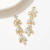 imageSWEETV Rhinestone Dangle Earrings for Women Sparkly Wedding Bridal Earrings for Brides Bridesmaids Crystal Statement Drop Earrings Prom Formal PartyGold
