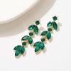 imageSWEETV Rhinestone Dangle Earrings for Women Sparkly Wedding Bridal Earrings for Brides Bridesmaids Crystal Statement Drop Earrings Prom Formal PartyGreen