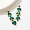 imageSWEETV Rhinestone Dangle Earrings for Women Sparkly Wedding Bridal Earrings for Brides Bridesmaids Crystal Statement Drop Earrings Prom Formal PartyGreen