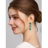 imageSWEETV Rhinestone Dangle Earrings for Women Sparkly Wedding Bridal Earrings for Brides Bridesmaids Crystal Statement Drop Earrings Prom Formal PartyGreen