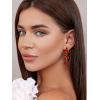 imageSWEETV Rhinestone Dangle Earrings for Women Sparkly Wedding Bridal Earrings for Brides Bridesmaids Crystal Statement Drop Earrings Prom Formal PartyRed