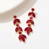 imageSWEETV Rhinestone Dangle Earrings for Women Sparkly Wedding Bridal Earrings for Brides Bridesmaids Crystal Statement Drop Earrings Prom Formal PartyRed