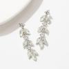 imageSWEETV Rhinestone Dangle Earrings for Women Sparkly Wedding Bridal Earrings for Brides Bridesmaids Crystal Statement Drop Earrings Prom Formal PartySilver