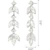 imageSWEETV Rhinestone Dangle Earrings for Women Sparkly Wedding Bridal Earrings for Brides Bridesmaids Crystal Statement Drop Earrings Prom Formal PartySilver