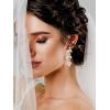 imageSWEETV Rhinestone Dangle Earrings for Women Sparkly Wedding Bridal Earrings for Brides Bridesmaids Crystal Statement Drop Earrings Prom Formal PartySilver