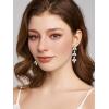 imageSWEETV Rhinestone Dangle Earrings for Women Sparkly Wedding Bridal Earrings for Brides Bridesmaids Crystal Statement Drop Earrings Prom Formal PartySilver