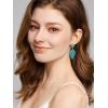 imageSWEETV Rhinestone Statement Earrings for Women Vintage Cluster Drop Dangle EarringsChandelier Earrings Dangling for Prom Wedding Bridal PartyCyan
