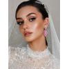 imageSWEETV Rhinestone Statement Earrings for Women Vintage Cluster Drop Dangle EarringsChandelier Earrings Dangling for Prom Wedding Bridal PartyPink