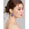 imageSWEETV Rhinestone Statement Earrings for Women Vintage Cluster Drop Dangle EarringsChandelier Earrings Dangling for Prom Wedding Bridal PartySapphire