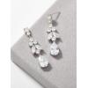imageSWEETV Teardrop Wedding Bridal Earrings for Brides Bridesmaids Crystal Cubic Zirconia Dangle Drop Earrings for Women Prom GiftsSilver
