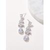 imageSWEETV Teardrop Wedding Bridal Earrings for Brides Bridesmaids Crystal Cubic Zirconia Dangle Drop Earrings for Women Prom GiftsSilver