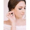 imageSWEETV Teardrop Wedding Earrings for Brides Birdesmaid Crystal Cubic Zirconia Bridal Drop Earrings for Women PromRose Gold