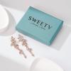 imageSWEETV Wedding Bridal Chandelier Earrings for Brides Bridesmaids Crystal Rhinestone Long Drop Dangle Earrings for WomenRose Gold