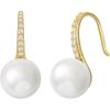 imageSWEETV Classical Pearl Dangle Drop Earrings for Women Pearl Hook Earrings Wedding Bridal Earrings for Brides BridesmaidsProm Jewelry GiftsGold