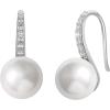 imageSWEETV Classical Pearl Dangle Drop Earrings for Women Pearl Hook Earrings Wedding Bridal Earrings for Brides BridesmaidsProm Jewelry GiftsSilver