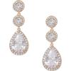 imageSWEETV Crystal Teardrop Wedding Bridal Earrings For Brides Bridesmaids Rhinestone Drop Dangle Earrings for Women Bridal Prom Party JewelryRose Gold