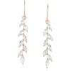 imageSWEETV Marquise Rhinestone Dangle Earrings for Women Wedding Bridal Earrings for Brides Bridesmaids Crystal Drop Dangling Earrings for Prom or PageantClearRose Gold Tone