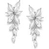 imageSWEETV Marquise Rhinestone Wedding Earrings for Brides Bridesmaids Elegant Bridal EarringsCrystal Formal Dangle Drop Earrings for Women Prom Jewelry GiftsClearSilver Tone