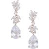 imageSWEETV Marquise Wedding Earrings for Brides Bridesmaids Teardrop Crystal Cubic Zirconia Bridal Drop Earrings for Women PromRose Gold