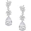 imageSWEETV Marquise Wedding Earrings for Brides Bridesmaids Teardrop Crystal Cubic Zirconia Bridal Drop Earrings for Women PromSilver