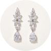 imageSWEETV Marquise Wedding Earrings for Women Brides Birdesmaids Crystal Cubic Zirconia Bridal Drop Earrings for Wedding Prom Jewelry