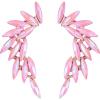 imageSWEETV Rhinestone Statement Earrings for Women Vintage Colorful Crystal Stud Dangle Earrings for Wedding Bridal Prom Formal Party Pink