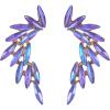 imageSWEETV Rhinestone Statement Earrings for Women Vintage Colorful Crystal Stud Dangle Earrings for Wedding Bridal Prom Formal PartyViolet