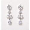 imageSWEETV Teardrop Wedding Earrings for Brides Birdesmaid Crystal Cubic Zirconia Bridal Drop Earrings for Women PromSilver
