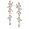 imageSWEETV Wedding Bridal Chandelier Earrings for Brides Bridesmaids Crystal Rhinestone Long Drop Dangle Earrings for WomenRose Gold