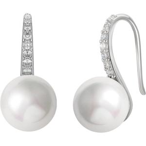 imageSWEETV Classical Pearl Dangle Drop Earrings for Women Pearl Hook Earrings Wedding Bridal Earrings for Brides BridesmaidsProm Jewelry GiftsSilver